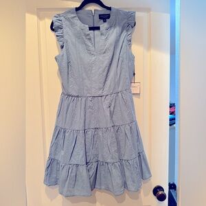 Laundry by Shelli Segal Faded Blue Tiered Eyelet Dress
